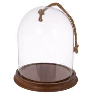 Glass Dome Terrarium / Display Case with Wood Base - Short NEW